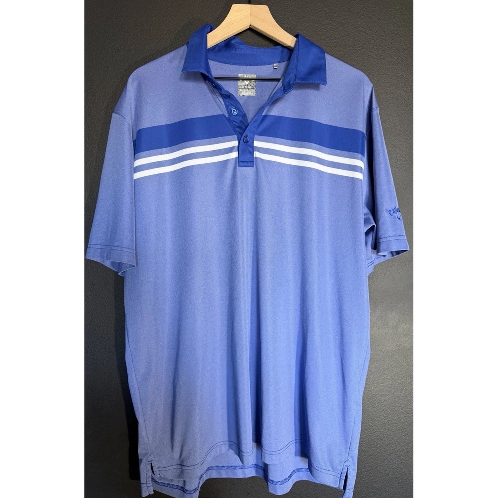 Callaway Golf Opti-Dri Polo Shirt Mens XL Light Blue Performance Casual Modern‎